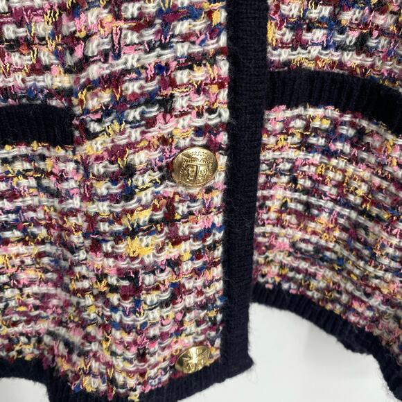 Talbots Jacket Women’s Medium Tweed Channel Suit Style Gold Buttons Old Money - Picture 3 of 8